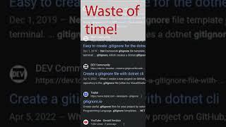 Stop wasting time! Create a .NET .gitignore file the fast way.