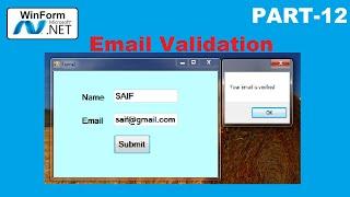 C# Email TextBox Validation Windows Form by Technical Aroushay