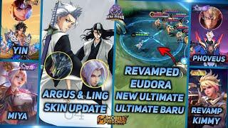 REVAMP EUDORA NEW ULTIMATE, ARGUS & LING NEW SKIN, PHOVEUS STAR, REVAMP KIMMY - MLBB UPCOMING SKIN