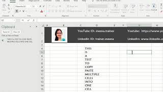 How to paste multiple cells into one single cell in Excel