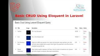 Laravel basic CRUD using Model & Eloquent (ORM)  PART -01