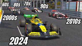 A RACE in MONACO between One MCLAREN F1 from each decade (1960- 2024)