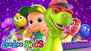 Roar with Five Little Dinos!  | LooLoo Kids - Dinosaur Song for Toddlers