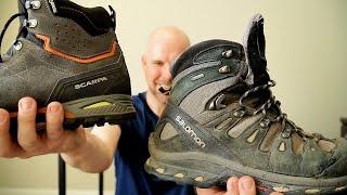 The Best Hiking Boot- Scarpa Zodiac Plus vs Salomon Quest 4D.
