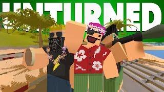 Funny moments [W/ P9nda] on Hawaii (Unturned)