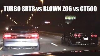 Street Pulls - Turbo SRT8 vs C6 vs GT500 vs C5 vs C7 ZO6