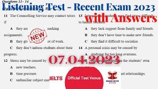 IELTS Listening Actual Test 2023 with Answers | 07.04.2023