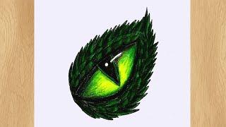 Draw Green Dragon Eye I Dragon Eye Drawing Tutorial I Easy Realistic Dragon Eye Drawing