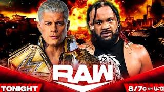 Cody Rhodes vs Jacob Fatu WWE Undisputed Universal Championship - WWE Raw Full Match