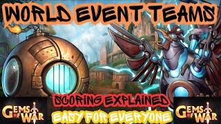 Gems of War World Event Teams H/M/L The Time Warp | SCORING | EASY 4 EVERYONE