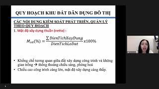 Bài Giảng Quy Hoạch Đô Thị - Khoá 1 - Bài 4