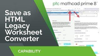 Save as HTML Converter | Mathcad Prime 8