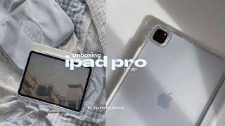 iPad Pro M1 11” 2021 unboxing | Apple Pencil 2 + accessories + aesthetic layout️-daydream.diaries