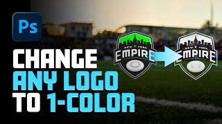 Sports Photoshop Tutorial | Change Any Logo to 1-Color Version