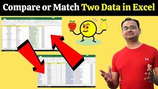 Match Large Data in Excel (Part-2) || Compare 2 Data in Excel || Compare Two Lists in Excel