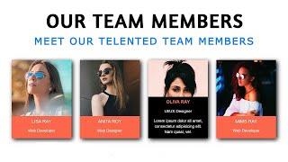 Responsive Our Team Section Design Using Html & CSS