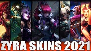 ALL ZYRA SKINS 2021 - Including Crime City Nightmare Zyra Skin Spotlight