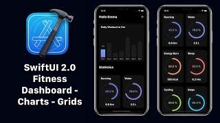 SwiftUI 2.0 Fitness Dashboard - Bar Charts - Progress Rings - Xcode 12 - SwiftUI 2.0 Tutorials