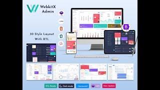 Amazing Dark LTR Bootstrap Dashboard of WebkitX Admin Panel