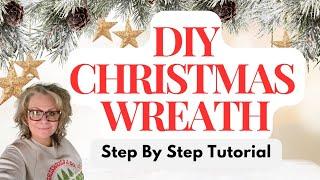 DIY CHRISTMAS WREATH IN 5 MINUTES - STEP BY STEP BEGINNER TUTORIAL | Hobby Lobby Christmas