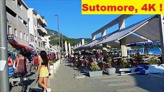Sutomore, Crna Gora ,  Avgust 2023 - šetnja uz plažu i cene hrane i pića u gradu - 4K video !