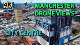 City Centre Manchester Drone Views July 2024