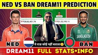 NED vs BAN Dream11 Prediction|NED vs BAN Dream11|NED vs BAN Dream11 Team|