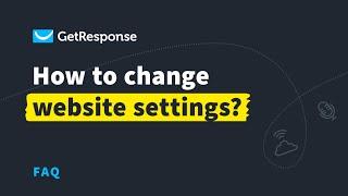 How to Change Website Settings in GetResponse | GetResponse Website Builder Tutorial