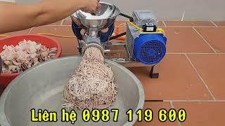 test máy đùn thịt,đùn xương,đùn cám viên,đùn xôi - máy đùn 32 inox khi xay chả cá đông lạnh