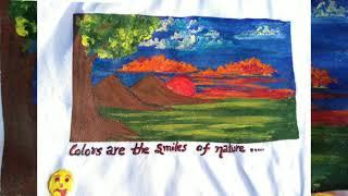 #4 T-shirt design | hand made | fabric art | landscape | acrylic work | painting