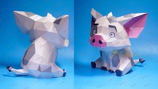 How to make 3D Papercraft Pig - Pig Low Poly Papercraft SVG for Cricut Projects, Cameo 4