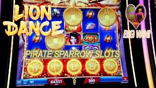 I play Lion dance slot machine IGT Game #piratesparrowslots BIG WIN!