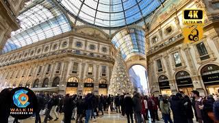 Christmas Time in Milan City Center  [Italy ] 4K Festive Tour