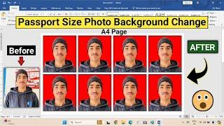 Passport size photo background change in ms word | how to change passport Size Photo Background