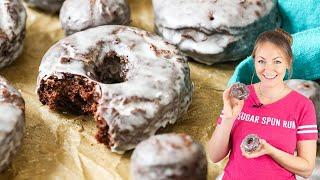 Old-fashioned, Glazed Chocolate Donuts Made WITHOUT Yeast