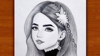 How to draw beautiful Girl Easy - Step by step | Girl Drawing Pencil | Lavi Arts