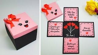 Hermosa caja-tarjeta hecha a manoValentine's Day  box card idea Manualidades Día de San Valentín