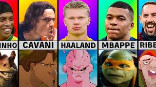 Football players are the SAME as cartoons #dragonball #disney #haaland #mbappe #ninjaturtles