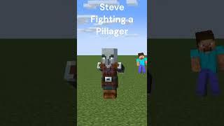 Steve fighting a pillager #shorts #fighting #minecraft #bedrock  #funny