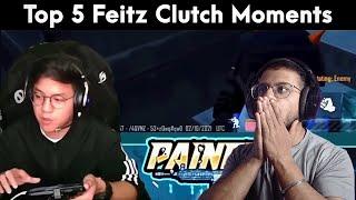 TOP 5 MOMENTS FEITZ 1V4 CLUTCH STREAMERS ON THEIR STREAM IN PUBG MOBILE || THEY ARE SHOCKED 