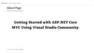 How to Create a Basic Web App and Adding New Web Page using Asp.Net Core MVC.