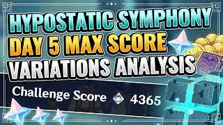 Hypostatic Symphony Day 5 (VARIATIONS ANALYSIS!) MAX Score 4365 Showcase Genshin Impact New Event