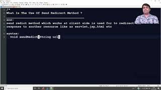 what is the use of send redirect method in servlet