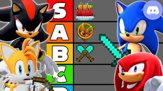 Sonic, Tails, and Knuckles make a Minecraft Minigames Tier List (Ft. Shadow)