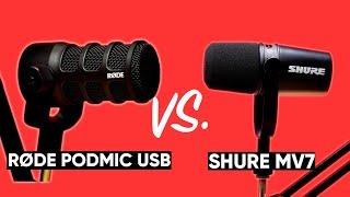 Shure MV7 vs.  RODE PODMIC USB  with Audio Comparisons!