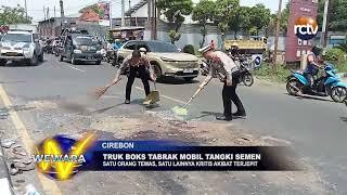 Truk Boks Tabrak Mobil Tangki Semen