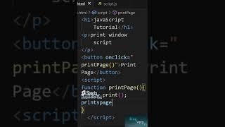 JavaScript Tutorial _ window print page _ script mein window print kesy use hota hai #html