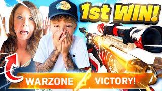 7 Year Old Carries his Mom to her FIRST WARZONE WIN!!!
