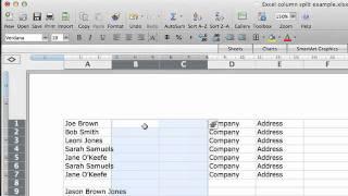 How to split columns in Excel