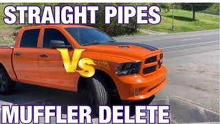 Dodge Ram 5.7L HEMI MUFFLER DELETE Vs STRAIGHT PIPES!